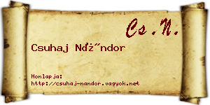 Csuhaj Nándor névjegykártya